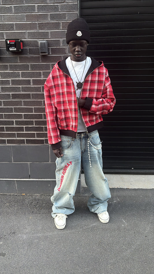 Geduld Plaid Reversible Duality Zip-Up